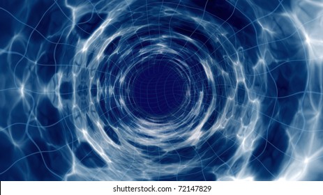 Space model of a wormhole tunnel as abstract illustration