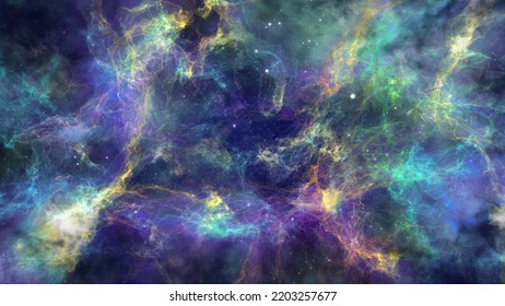 Space Nebula Gas With Stars. Colorful Cosmic Abstract Deep Space Background. Also Available As An Animation - Search Footage For 15850597