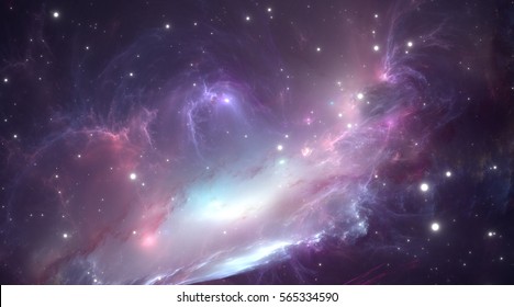 Space Nebula. Illustration, For Use With Projects On Science, Research, And Education.