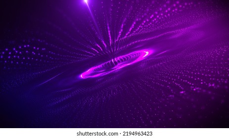 Space Particle Worm Hole Abstract Space Background, Geometric Shapes Dot Connection Structure, Modern Technology Energy Illustration