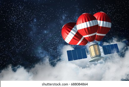 space satellite globe space 3D rendering 3D illustration