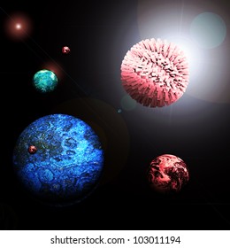 space scene.3d render