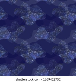 Space seamless pattern. Infinite universe. Abstract background in dark blue. Night sky, stars, constellations, milky way, galaxy. For a fantastic, astronomical design - Powered by Shutterstock