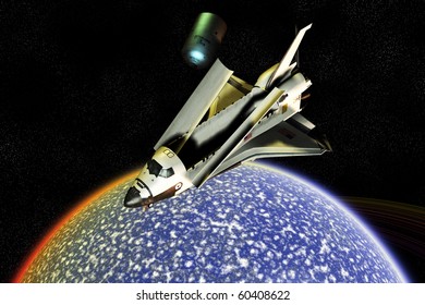 Space shuttle damaged.