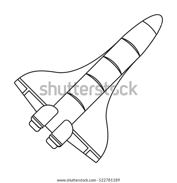 Space Shuttle Icon Outline Style Isolated Stock Illustration 522781189