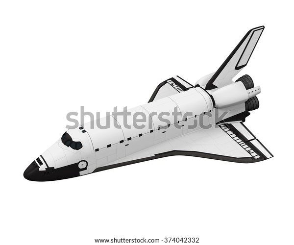 Space Shuttle Isolated Stock Illustration