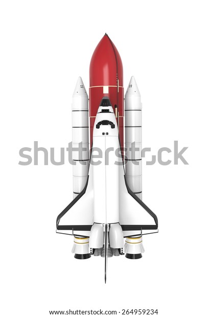 白い背景にスペースシャトル のイラスト素材