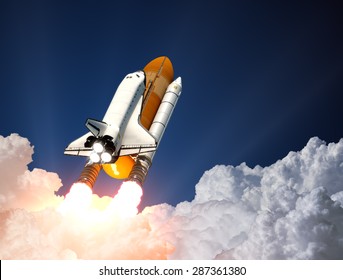 Space Shuttle Launch. 3D Scene.