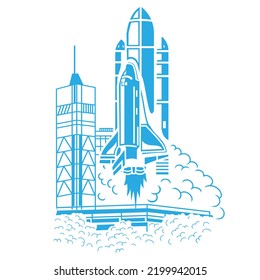 Space Shuttle Logo Isolated On A White Background