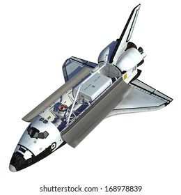 Space Shuttle Orbiter On  White Background