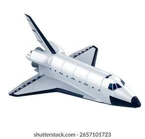 Space shuttle orbiting in a space. Space shuttle launch in outer space. 3d illustraiton 