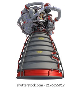 Space Shuttle Rocket Engine 3D rendering