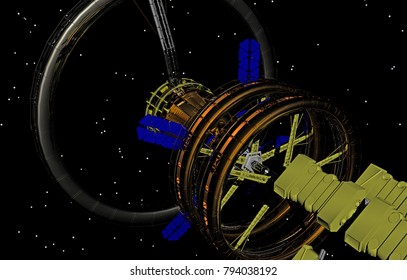 Space Station 3D rendering