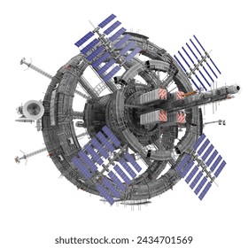 Space Station Isolated. 3D rendering