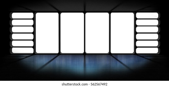 Space Station Observatory With White Background Window 3D Rendering