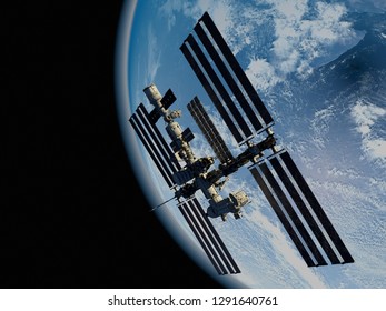 Space station in outer space 