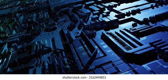 Space Station Or Sci-fi Style Futuristic Facility Or Space Age External Panel Surface Background. 3D Illustration, 3D Rendering.