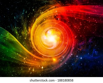 Space Vortex series. Backdrop of translucent vortex, fractal elements, lights and textures on the subject of science, technology and design