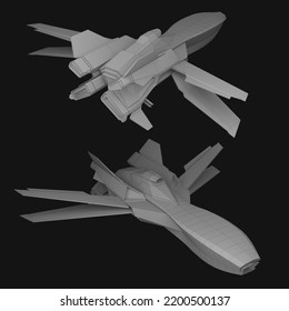 Space Warship Fighter Jet 3d Render Stock Illustration 2200500137 ...