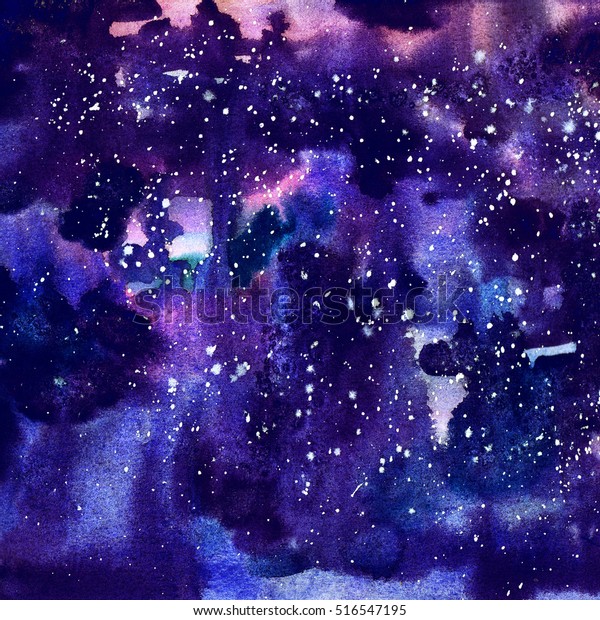 Space Watercolor Space Background Watercolor Texture Stock Illustration ...