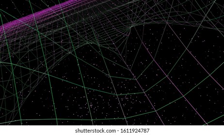 space wave  dark geometric background 