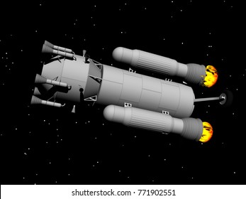spacecraft 3D rendering