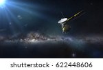 spacecraft Cassini in front of the Milky Way galaxy (3d illustration, elements of this image are furnished by NASA) 