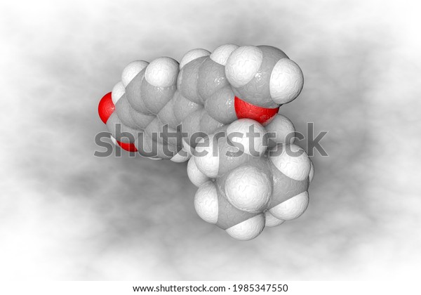 Spacefilling Molecular Model Adapalene Atoms Represented Stock Illustration 1985347550