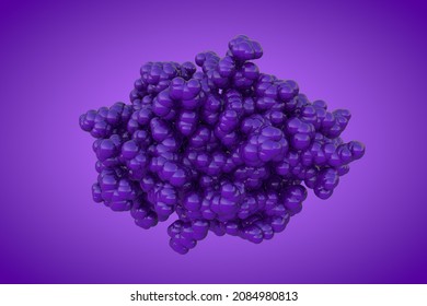 Space-filling Molecular Model Of Human Cathepsin G. Rendering Based On Protein Data Bank Entry 1cgh. Scientific Background. 3d Illustration