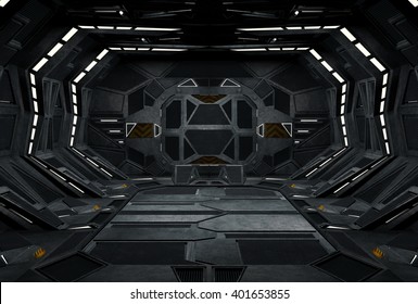 Spaceship Condor Interior . 3D Illustration.