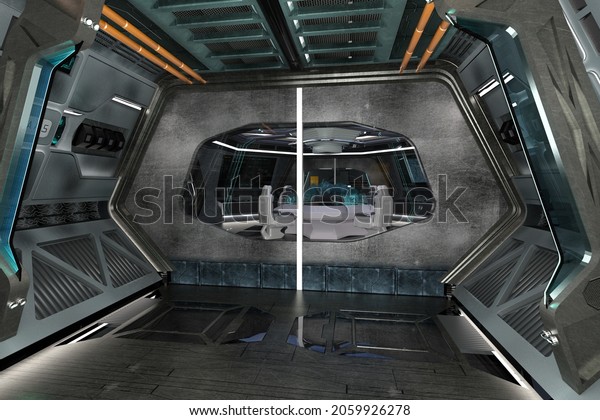Spaceship control\
lab. 3D\
Rendering-Illustration.