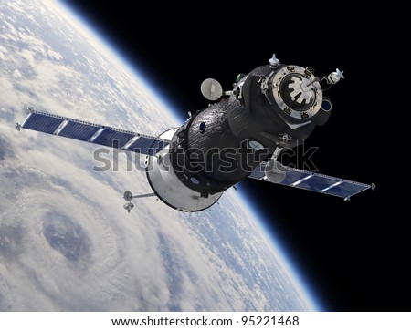 Spaceship at the Earth orbit Stock photo © 