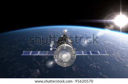 Spaceship at the Earth orbit Stock photo © 