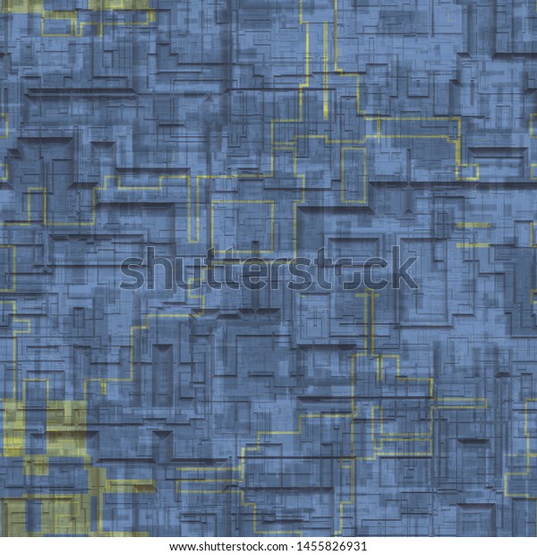 Spaceship Hull Texture Pattern Seamless Scifi Stock Illustration