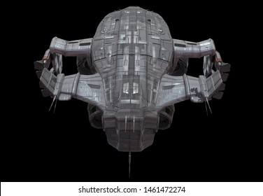 Spaceship Isolated On Black Background 3d Stock Illustration 1461472274 ...