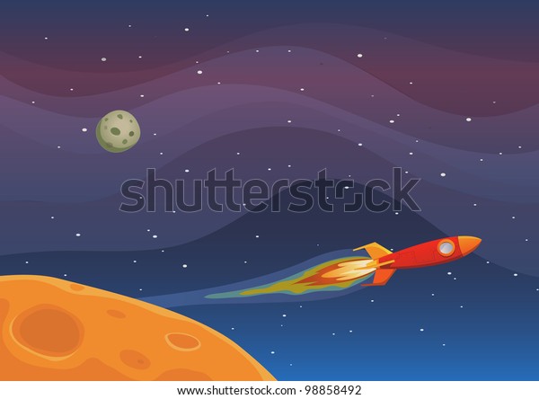 Spaceship Travel Space Illustration Rocket Spaceship Stock Illustration ...