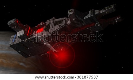 spaceship ufo planet stock