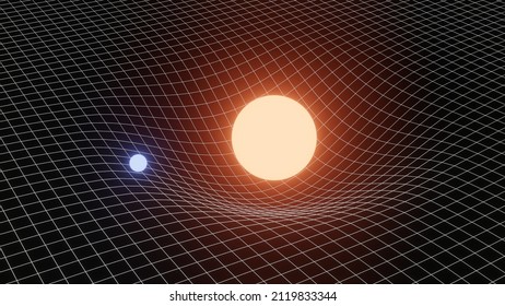 Spacetime Curvature 3d Representation, Solar System Gravity Force That Can Represent Gravity Waves, Relativity Or The Lhc Experiment