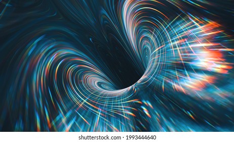 Spacetime Scifi Digital Arts Concept Distortion Warp On Space Bended Curved As Hole 3d Render