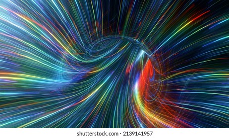 Spacetime Scifi Digital Arts concept distortion warp on space bended curved as hole 3d render