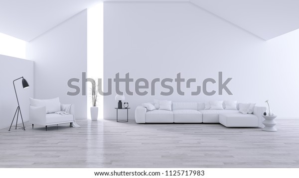 Spacious Modern Minimalis Living Room Black Stock Illustration 1125717983