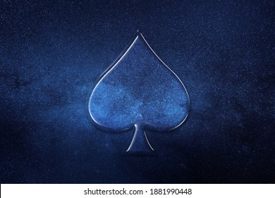 Spade card symbol, playing cards symbol, space background