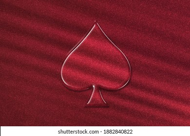 Spade Card Symbol, Playing Cards Symbol, Red Background