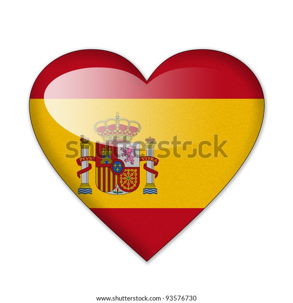 Spain Flag Heart Shape Isolated On Stock Illustration 93576730