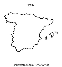 Spain Handdrawn Map Colourful Sketchy Country Stock Vector (Royalty ...