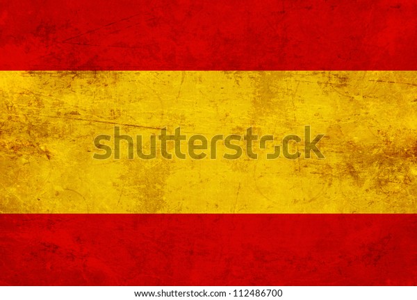 ビンテージと古い外観を持つスペインの国旗 のイラスト素材