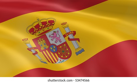 Spanish flag in the wind. Part of a series.