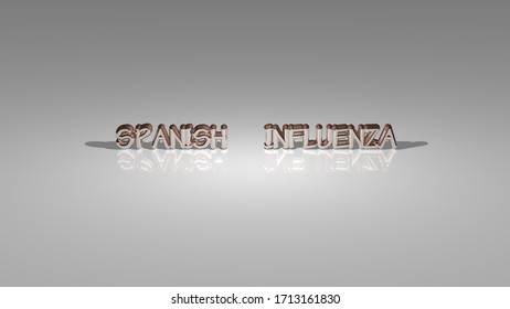 Spanish Influenza 3D Text Illustrated With Light Perspective And Shades, A Picture Ideal For Rich Graphical Context. 3D Illustration