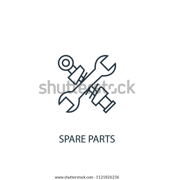 Spare Parts Concept Line Icon Simple Stock Illustration 1121826236