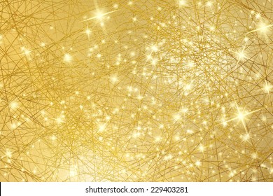 Sparkle Background - Gold Texture With Stars - Abstract Christmas Lights